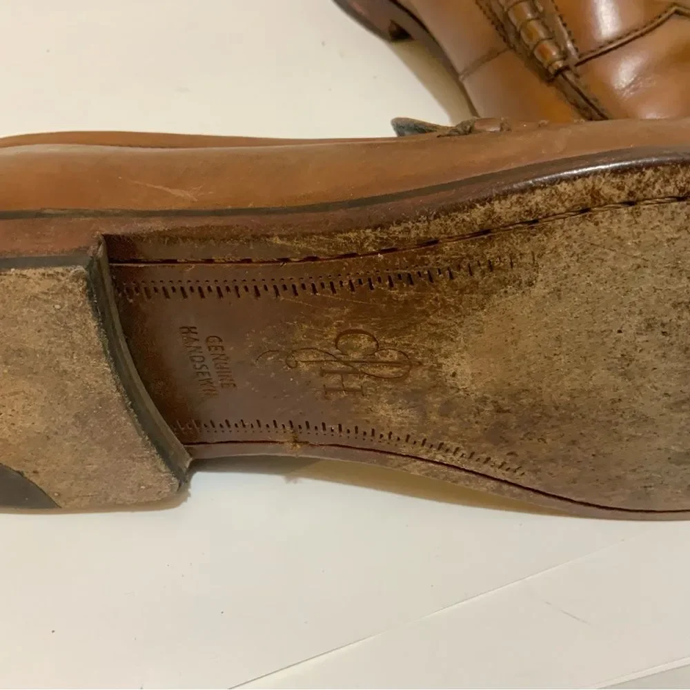 Cole Haan Pinch Penny Camel Brown Leather Slip-on Loafers Men's Size 10.5 M